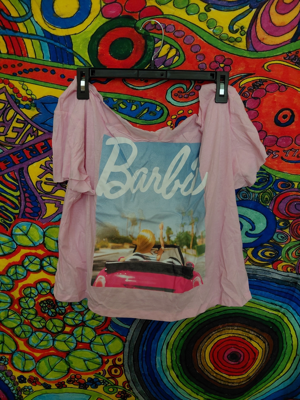 Barbie Light Pink Short Sleeve Tee with Convertible Photo Print